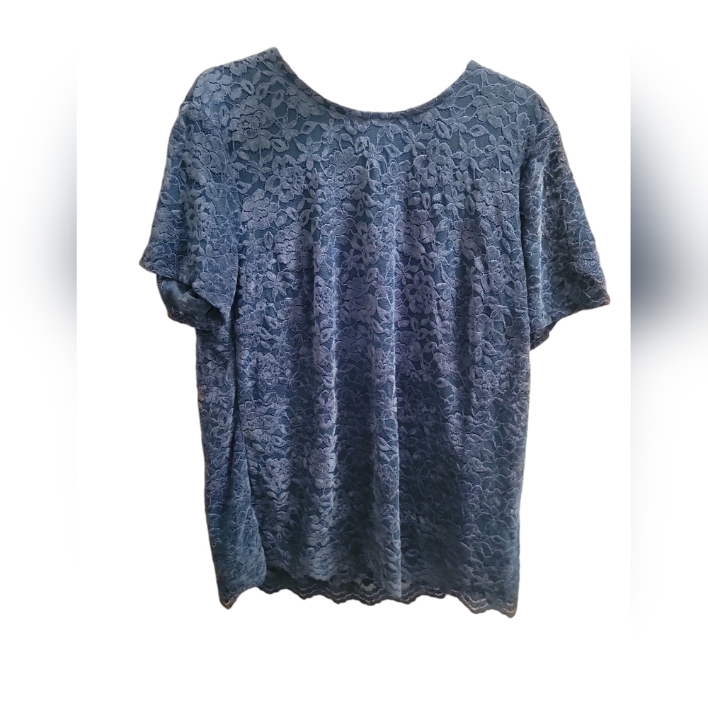 Elegant Blue Lace Women's Top
